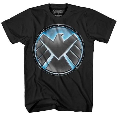 Avengers S.H.I.E.L.D. Logo Glow-in-the-Dark Black T-Shirt